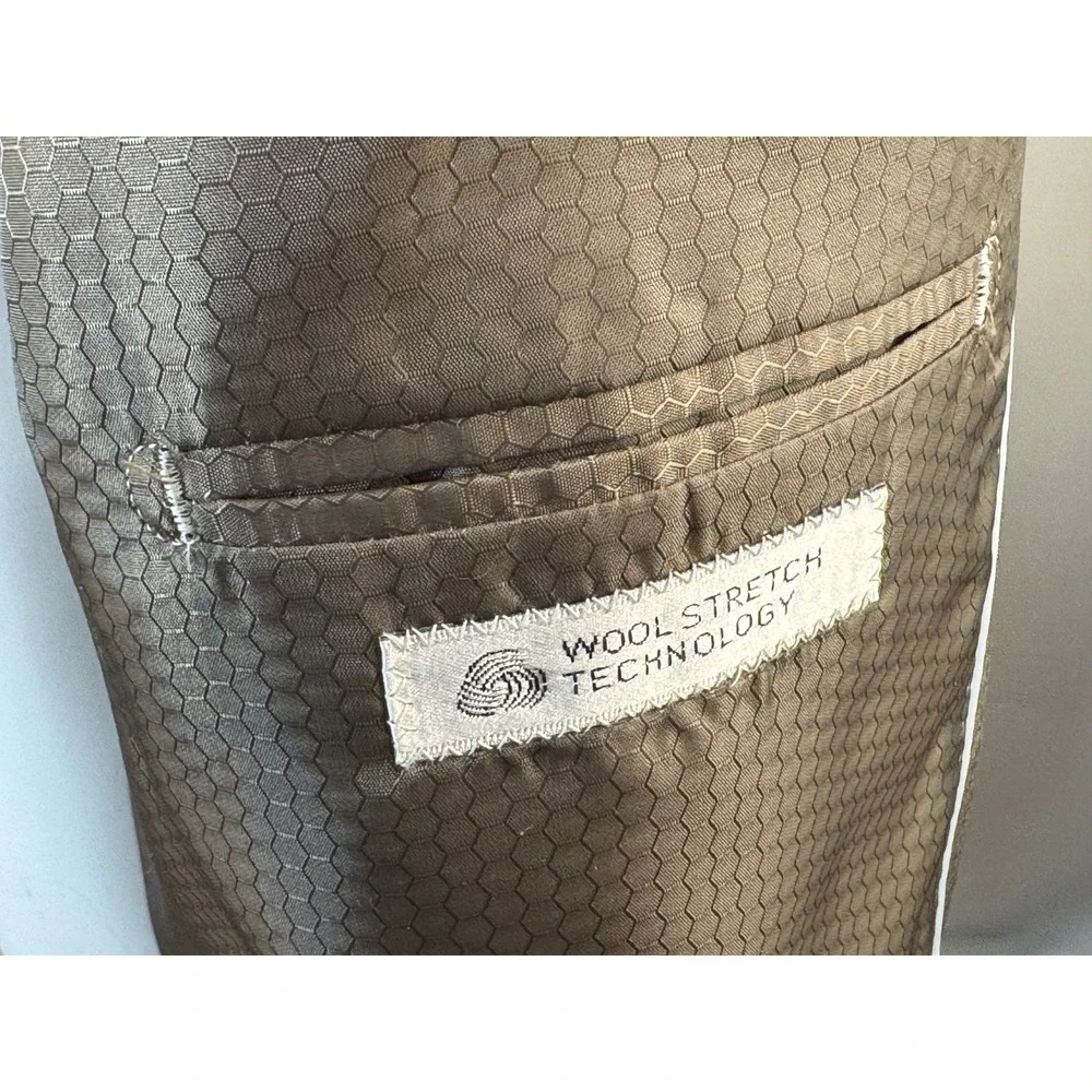 Linea Uomo 2PC Set Performance Suit Jacket & Pants Mens 60R NWT Stretch Wool Tan